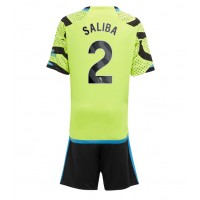 Camiseta Arsenal William Saliba #2 Segunda Equipación Replica 2023-24 para niños mangas cortas (+ Pantalones cortos)